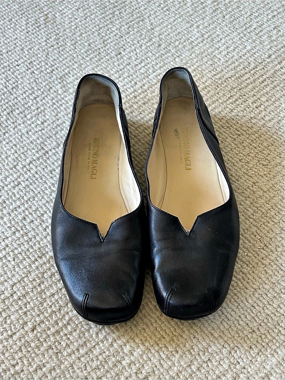 Bruno Magli Black Leather Flats